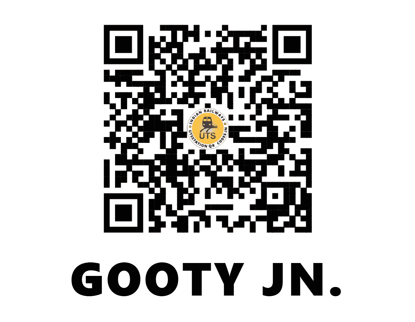 UTS QR Code for GOOTY JN. - GY - SC (ANDHRA PRADESH)